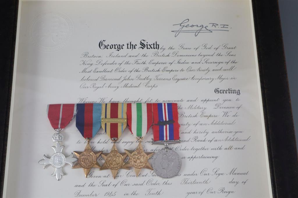 A WWII Military MBE group of six to Major Desmond John Dudley Torrens